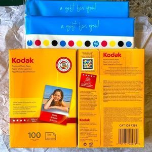 Kodak Premium Photo Paper 100 Sheets 4x6" Glossy 1034388 NEW Z4 2 Packs t Bonus